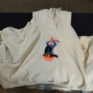 Adidas Off-White Hoodie with Artistic Graphic